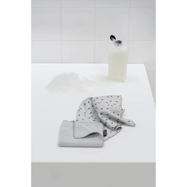 Brabantia Sink Side schoonmaakdoekjes microvezel 30 x 30 cm, set van 2 - Light Grey