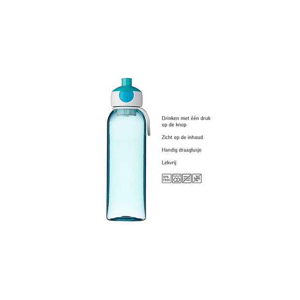 Mepal Waterfles pop-up Campus 500 ml - turquoise