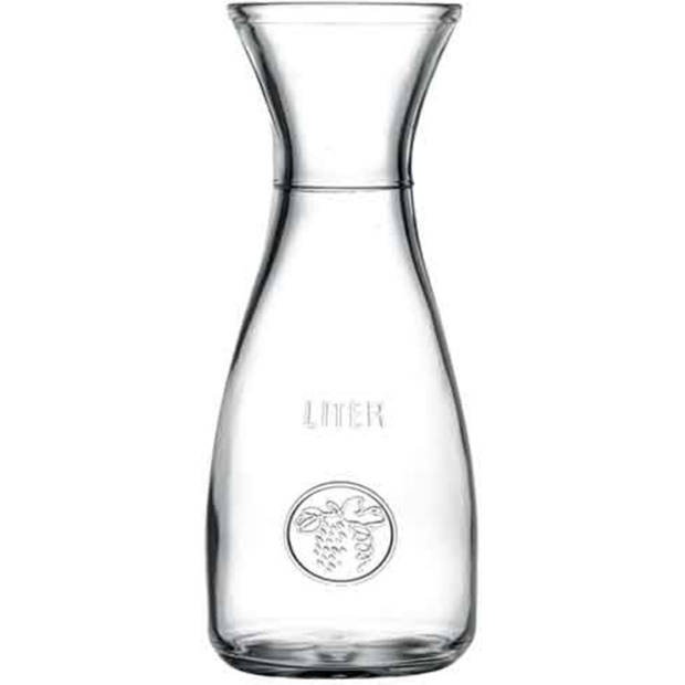 Glazen water karaffen 1 liter 2x - Karaffen