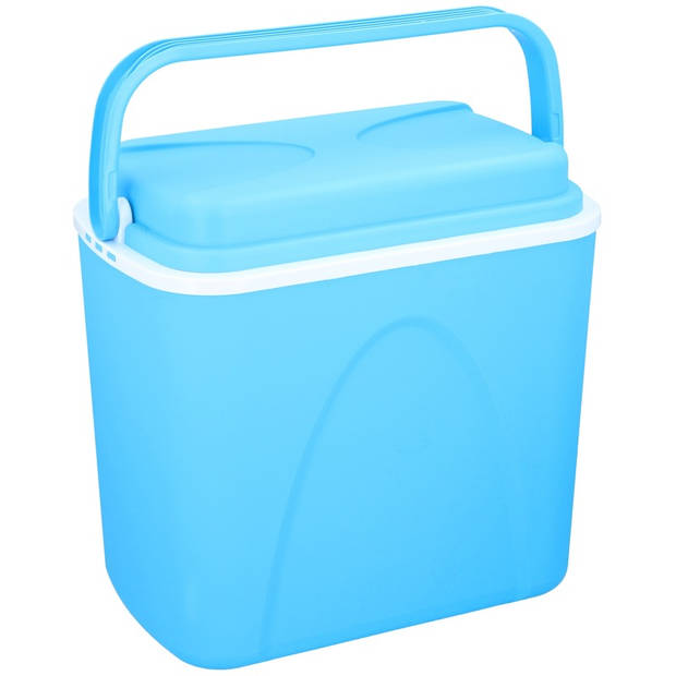 Voordelige normale blauwe koelbox 24 liter met 6x normale koelelementen - Koelboxen