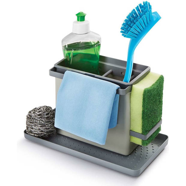 Tomado - Metaltex - Gootsteen Organiser - Tidy Tex - Verstelbaar - Verplaatsbaar - Voor zeep, spons, schoonmaakdoekjes