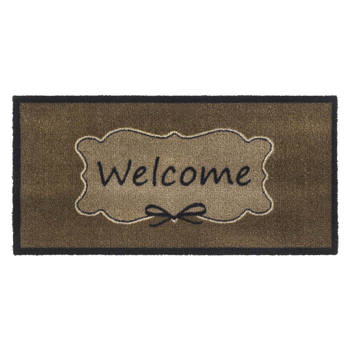 Schoonloopmat Vision Welcome taupe 40x80 cm