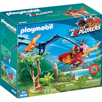 PLAYMOBIL The Explorers helikopter met Pteranodon 9430