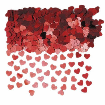 Rode glimmende hartjes confetti - Confetti