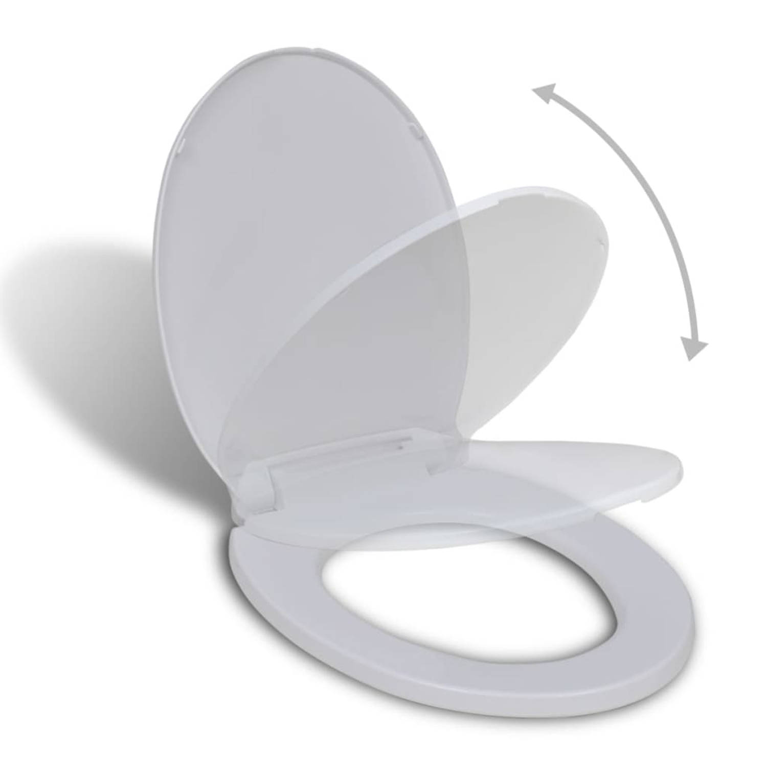 vidaXL Toiletbril soft-close wit rond