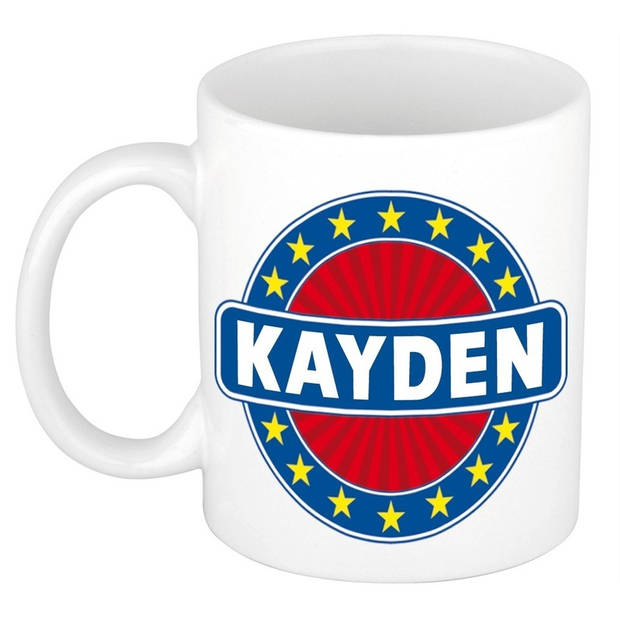 Voornaam Kayden koffie/thee mok of beker - Naam mokken