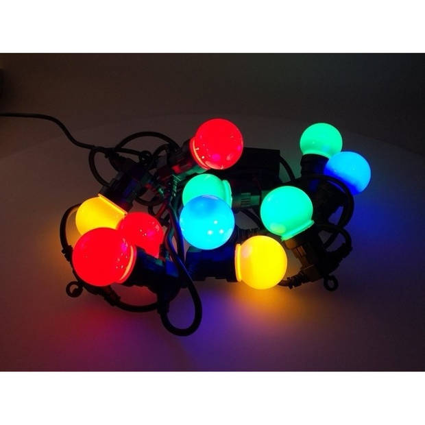 Feest verlichting 10 gekleurde bol ledlampjes - Lichtsnoeren