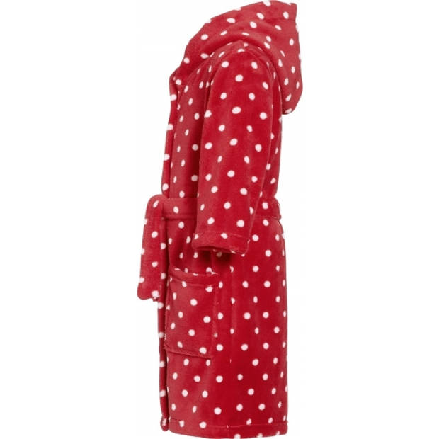 Badjas rood met witte stippen voor kinderen 134/140 (9-10 jr) - Badjassen