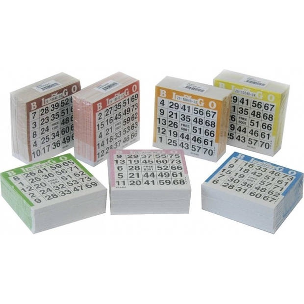 2x Gekleurd bingo blok - bingokaarten
