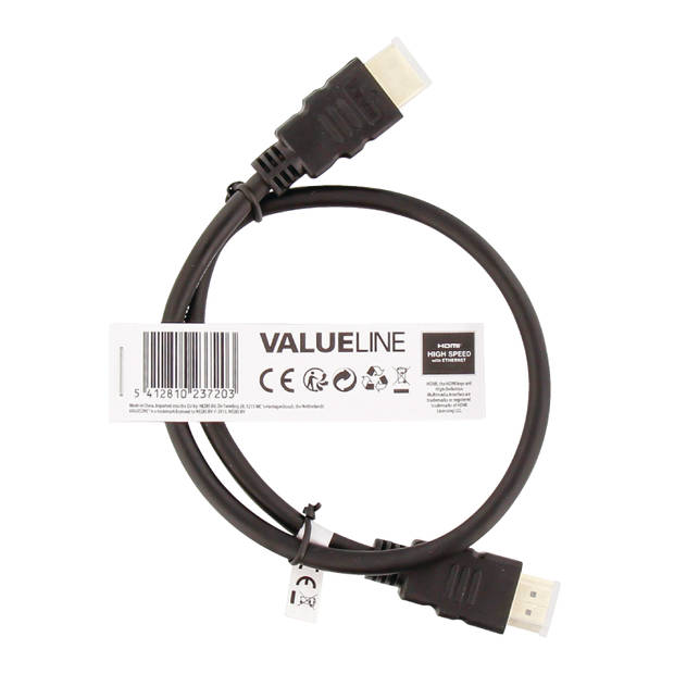 Valueline High Speed HDMI kabel met Ethernet, 0.5m
