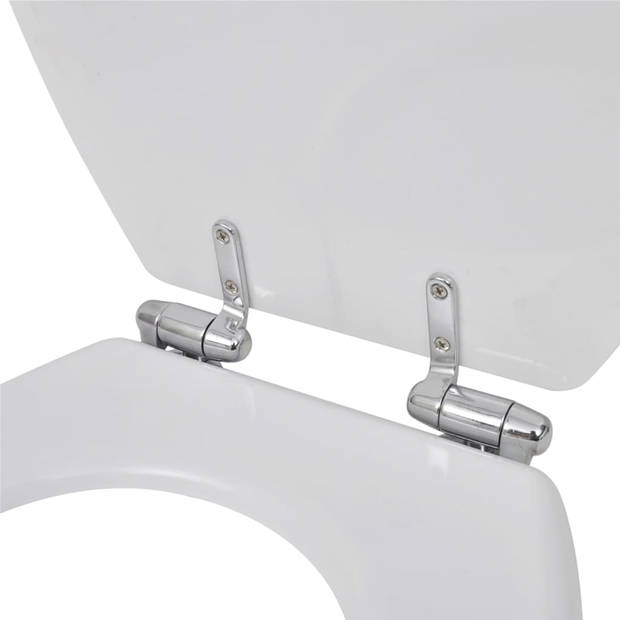 vidaXL Toiletbril soft-close simpel ontwerp MDF wit