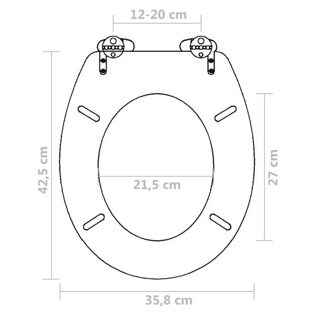 vidaXL Toiletbril soft-close simpel ontwerp MDF wit
