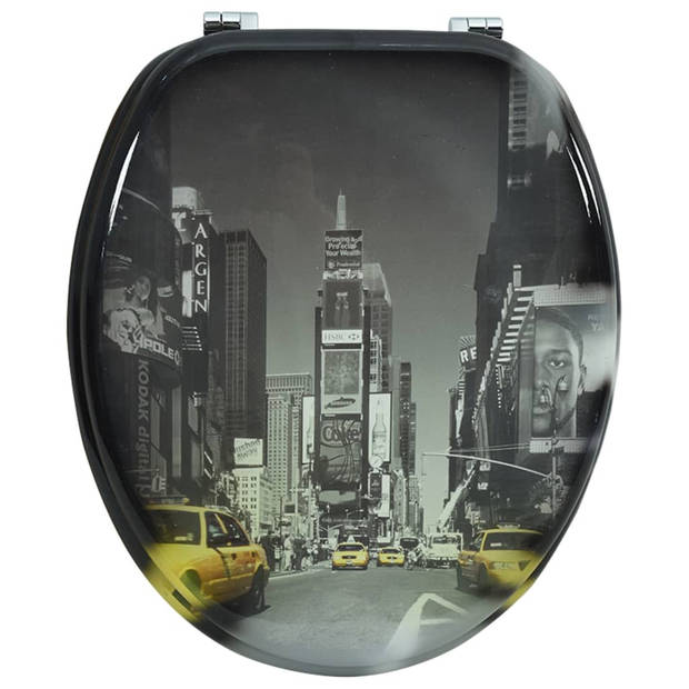 Toiletbril van MDF met New York dessin