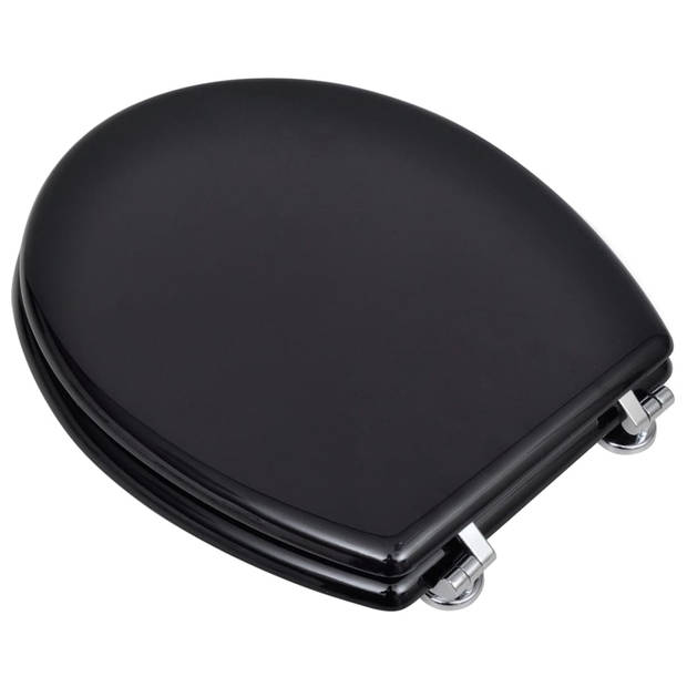 vidaXL Toiletbril simpel ontwerp MDF zwart