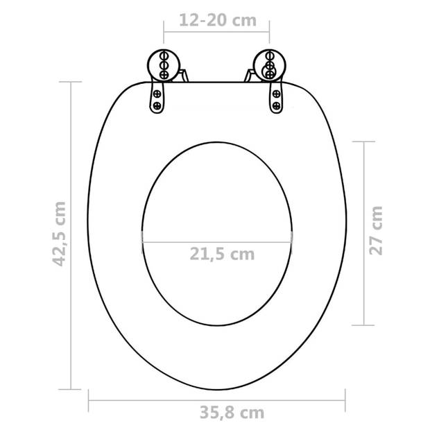 The Living Store Toiletbril Universeel - MDF - Verstelbaar - Zwart - 45 x 36 x 5 cm