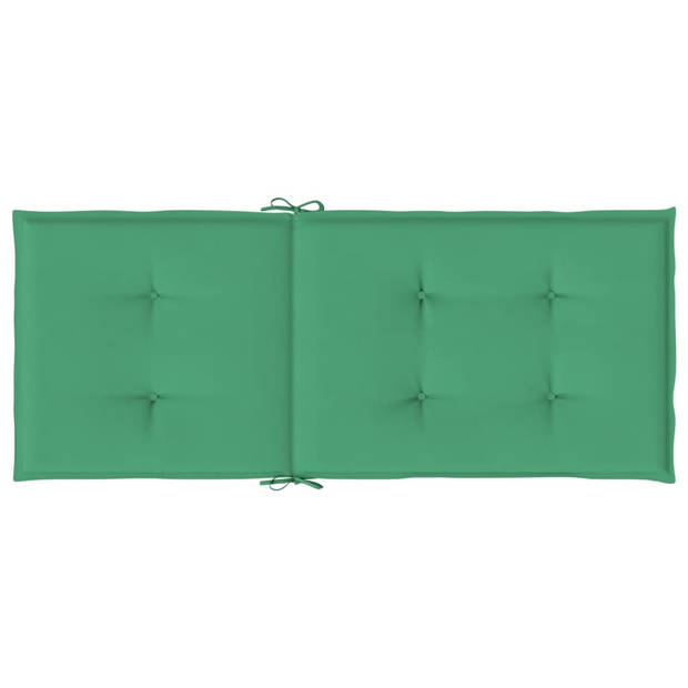 vidaXL Tuinstoelkussens 2 st hoge rug 120x50x3 cm stof groen