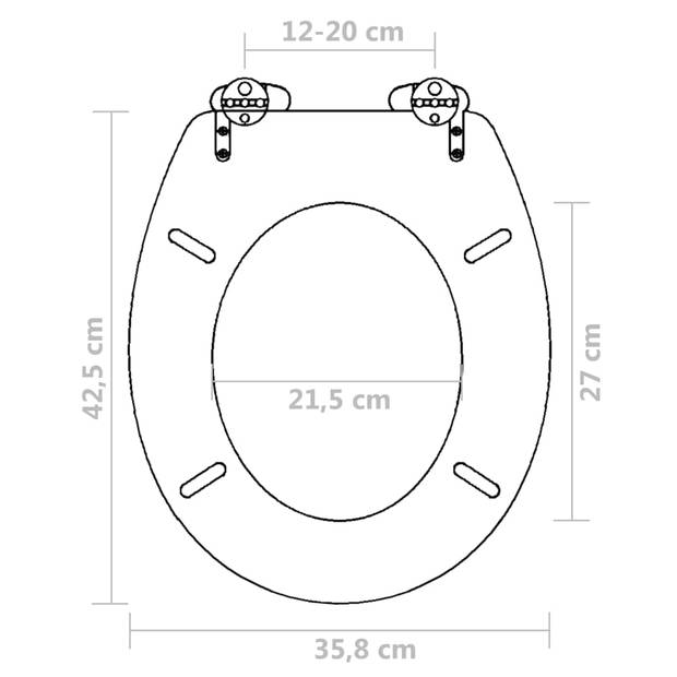 The Living Store Toiletbril - bruin - 45 x 36 x 5 cm (L x B x H) - soft-close functie
