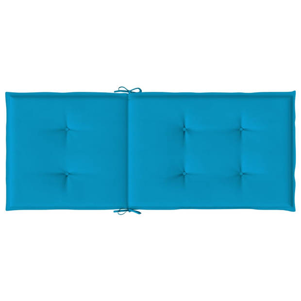 The Living Store Stoelkussens - Polyester - 120 x 50 x 3 cm - Blauw
