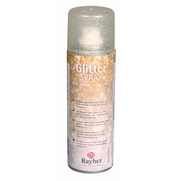 Glitter spray met gouden fijne glitters - Hobbyverf