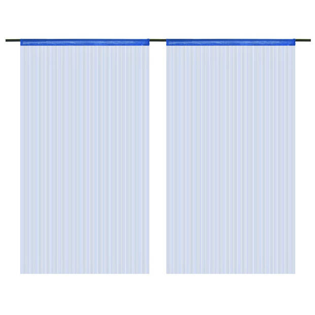 vidaXL Draadgordijnen 100x250 cm blauw 2 st