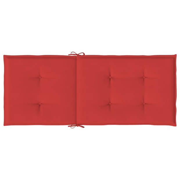 vidaXL Tuinstoelkussens 4 st hoge rug 120x50x3 cm stof rood