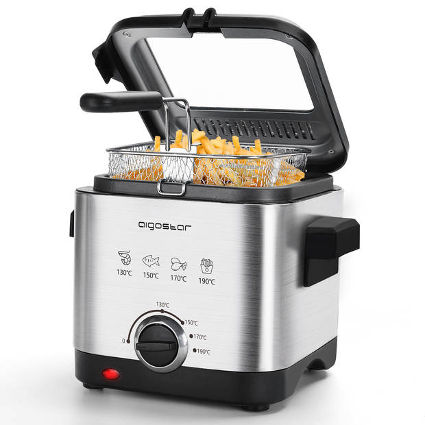 Aigostar fries 30izd - compacte frituurpan - rvs