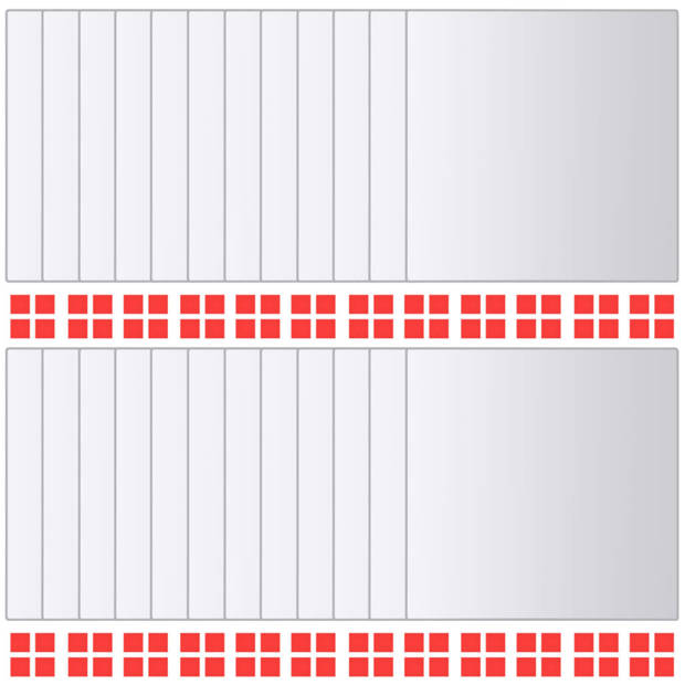 vidaXL 24 st Spiegeltegels vierkant glas