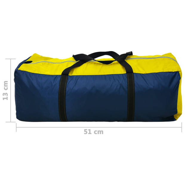 vidaXL Tent 6-persoons marineblauw/geel