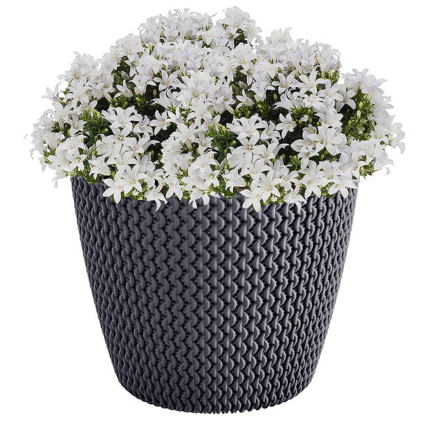 1x Kunststof Splofy bloempotten/plantenpotten antraciet 35 cm - Plantenpotten