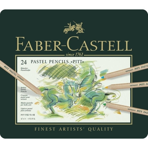 pastelpotlood Faber Castell Pitt metalen etui a 24 stuks