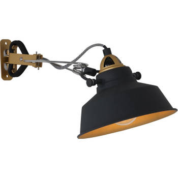 Lightning - industriele wandlamp 1-lclip medium - zwart