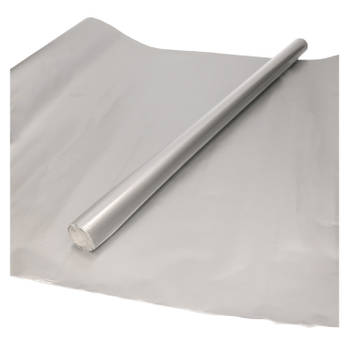 Luxe inpakpapier/cadeaupapier metallic zilver 200 x 70 cm - Cadeaupapier