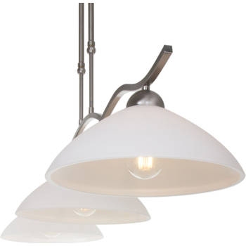 Lightning - klassieke hanglamp 3-l. Glas - zilver