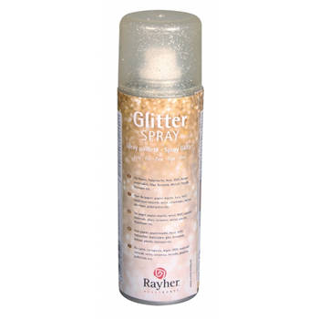 Glitter spray met gouden fijne glitters - Hobbyverf