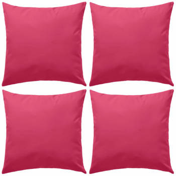 vidaXL Buitenkussens 45x45 cm roze 4 st