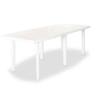 vidaXL Tuintafel 210x96x72 cm kunststof wit