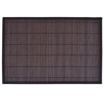 6 Placemats bamboe 30 x 45 cm donkerbruin