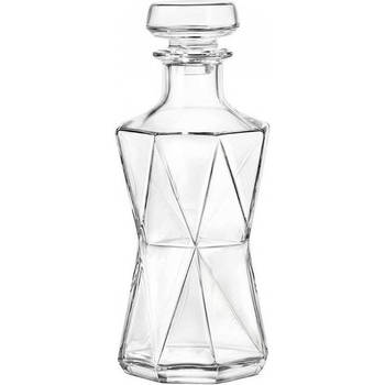 Glazen decoratie fles/karaf 1 liter/9,5 x 24,5 cm voor water of likeuren - Whiskeykaraffen