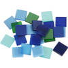 400x Mozaiek tegels kunsthars groen/blauw 10 x 10 mm - Mozaiektegel