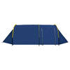 The Living Store Kampeertent - Grote - 4-persoons tent - Marine Blauw/Geel - 395x180x110 cm - Ademend materiaal