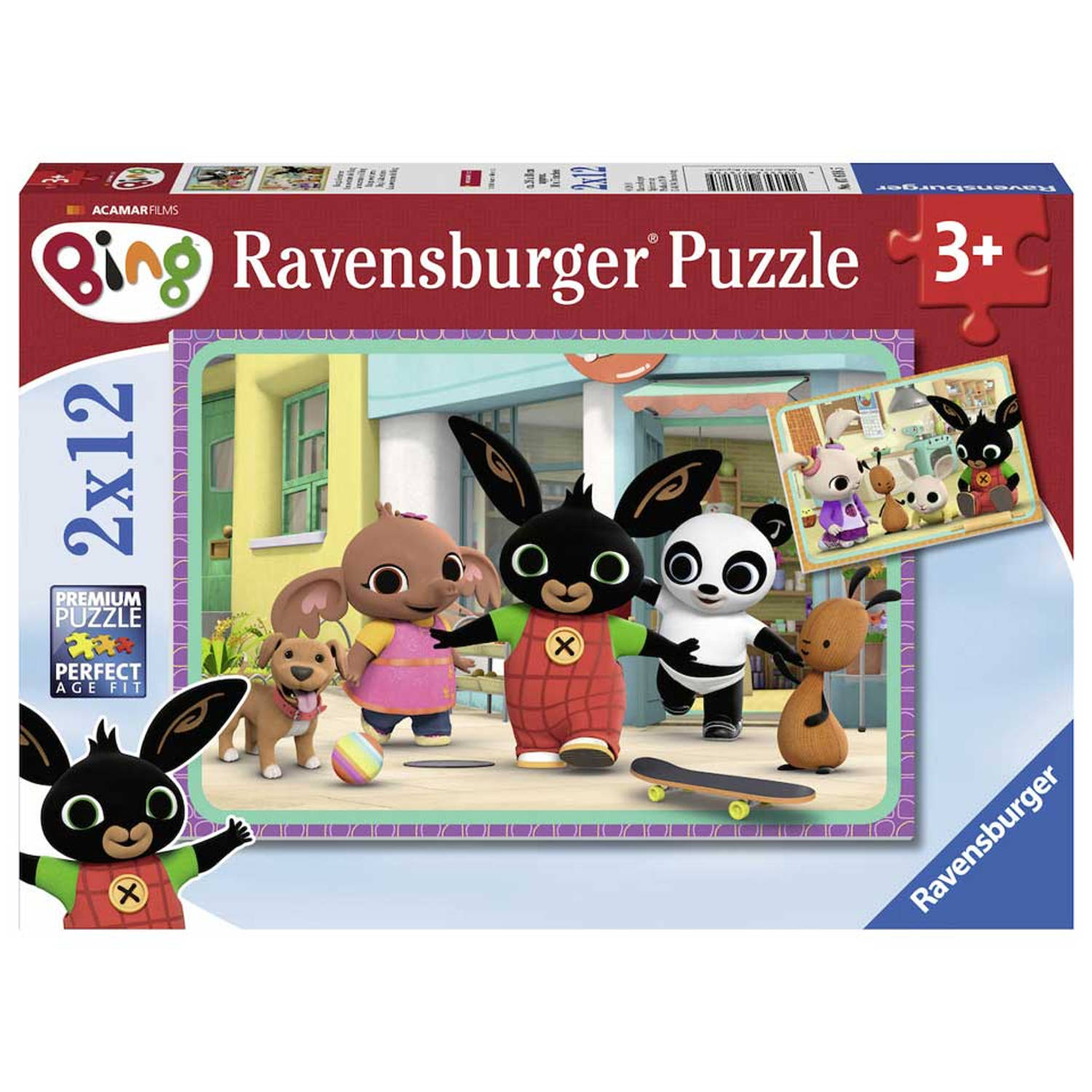 Ravensburger puzzel Bing Bunny - 2x 12 stukjes