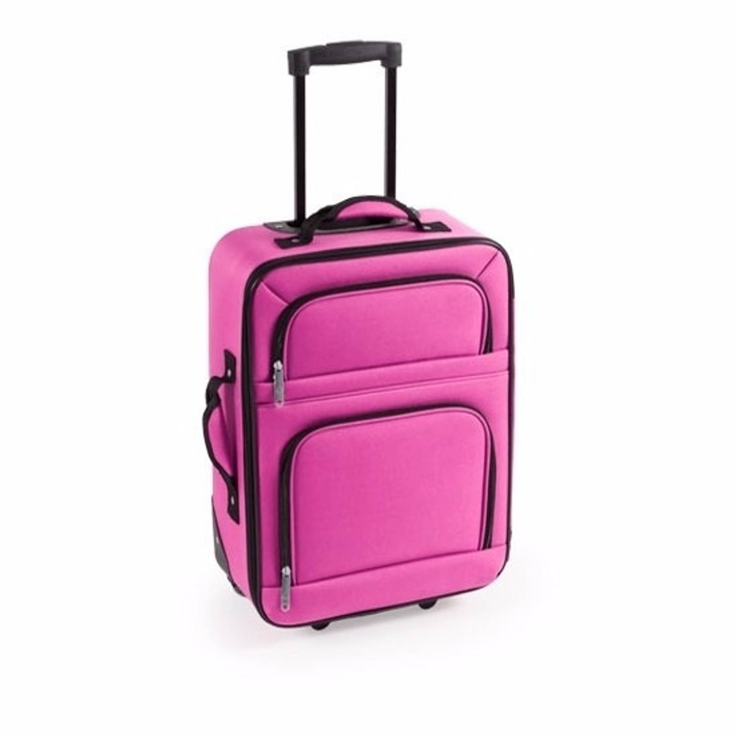 Stoffen koffer handbagage roze 50 cm - Handbagage | Blokker