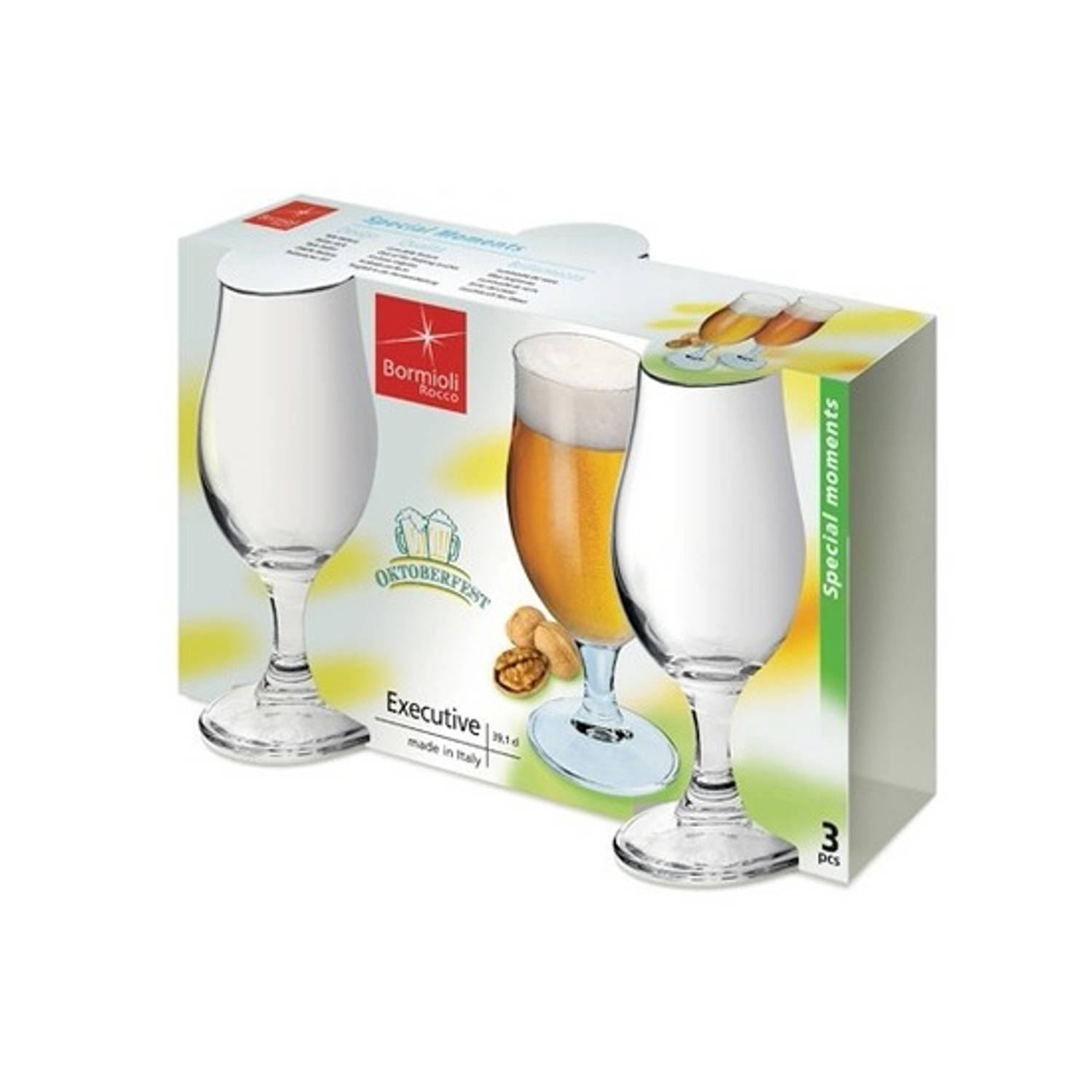 transactie Gestaag terras 3x speciaalbier glazen 375 ml - Bierglazen | Blokker