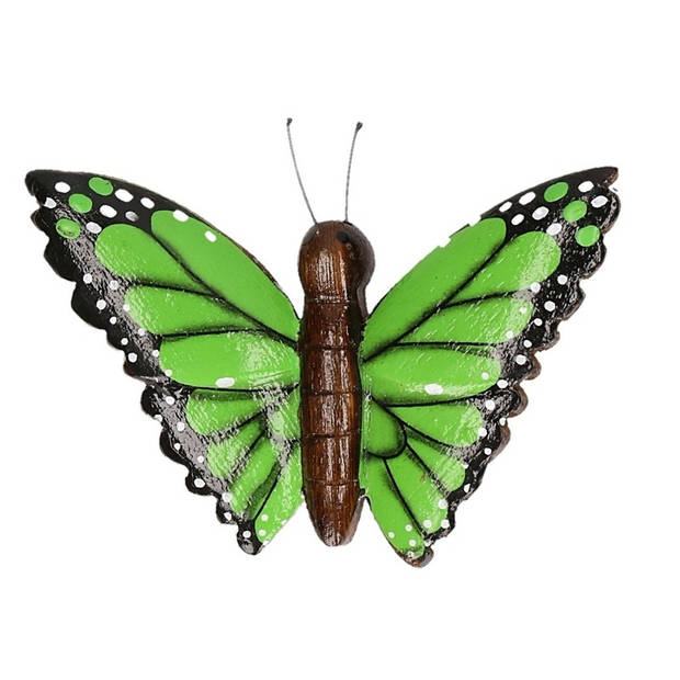 Houten magneet in de vorm van een groene vlinder - Magneten