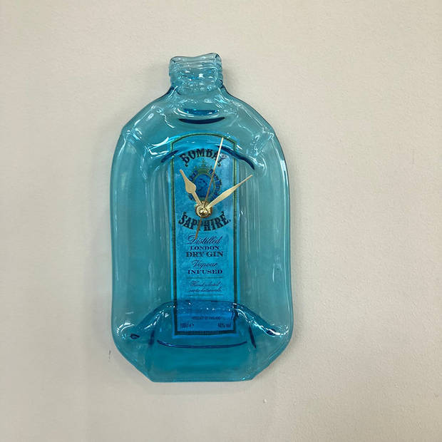 Originele Bombay Sapphire Gin fles klok - Wandklokken