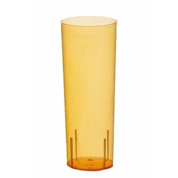 10x stuks Oranje longdrink glazen van plastic - Feestbekertjes