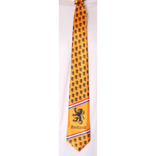 Oranje stropdas met Nederlandse afbeeldingen - Verkleedstropdassen