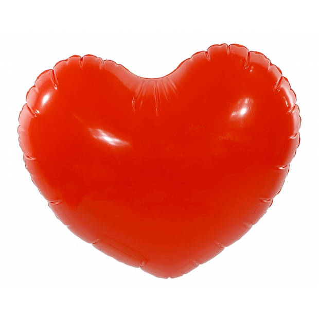 Opblaasbaar hart - rood - pvc - B45 x H35 cm - Valentijnsdag versiering - Opblaasfiguren