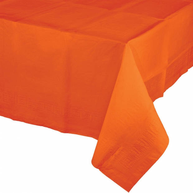Oranje tafelkleed van papier 137 x 274 cm - Feesttafelkleden