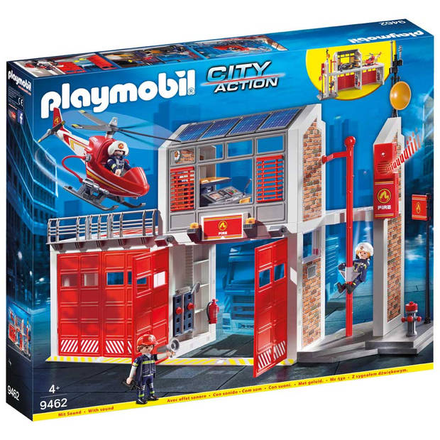 PLAYMOBIL City Action brandweerkazerne met helikopter 9462